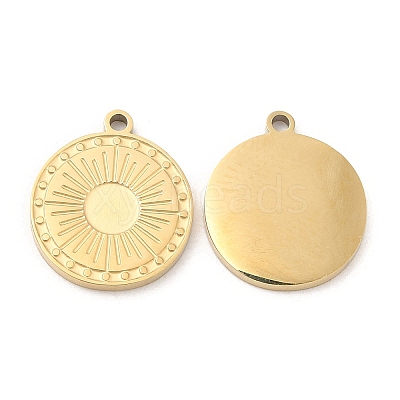 Ion Plating(IP) 316L Surgical Stainless Steel Pendant Cabochon Settings for Enamel STAS-D078-31G-1