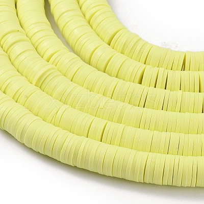 Flat Round Handmade Polymer Clay Beads CLAY-R067-8.0mm-23-1