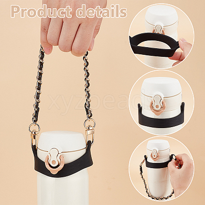 2Pcs 2 Colors Silicone Cup Handle Strap AJEW-PH0011-90-1