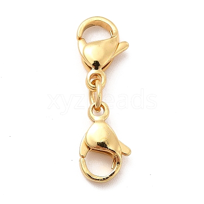 304 Stainless Steel Double Lobster Claw Clasps STAS-E178-01B-G-1