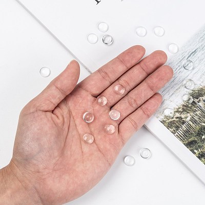 Transparent Glass Cabochons X-GGLA-R026-10mm-1