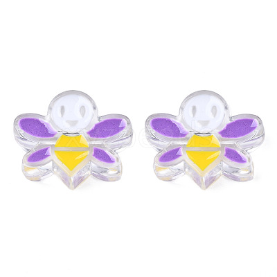 Transparent Acrylic Enamel Beads TACR-N012-007C-1