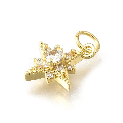 Brass Micro Pave Cubic Zirconia Pendants KK-V008-09G-1