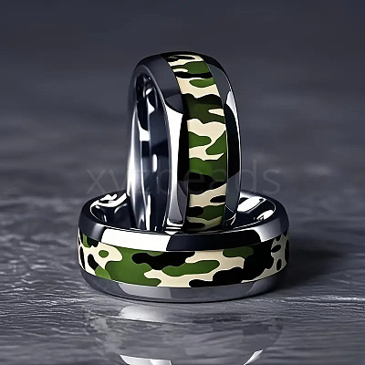 201 Stainless Steel Epoxy Resin Finger Rings WG28C55-01-1