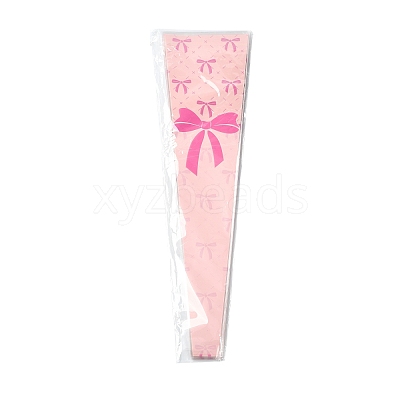 Bowknot Print Transparent PE Cone Flower Sleeves ABAG-FZC0002-001E-1