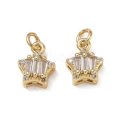 Brass Micro Pave Clear Cubic Zirconia Charms CU-CBAF0F8-16C-G-1