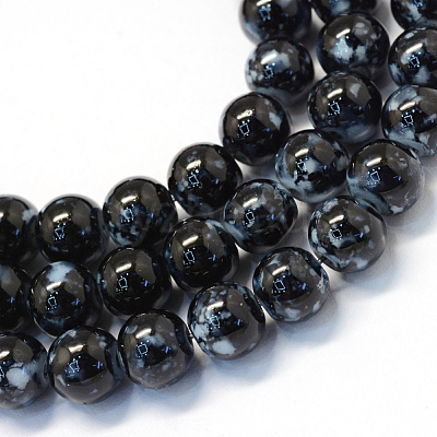Baking Paint Glass Round Bead Strands X-DGLA-Q019-8mm-73-1