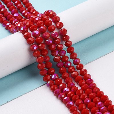 Electroplate Opaque Solid Color Glass Beads Strands EGLA-A034-P1mm-L04-1