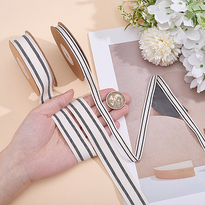 2 Rolls 2 Styles Cotton Ribbon OCOR-ME0001-99B-1