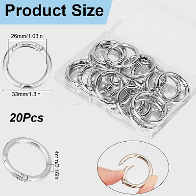 Zinc Alloy Spring Gate Rings FIND-SP0001-08C-1