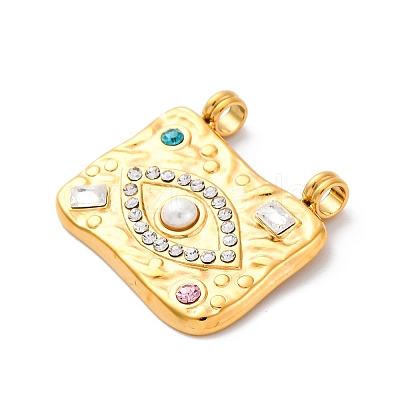 304 Stainless Steel Rhinestone Pendants STAS-I331-04G-1