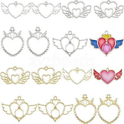 16Pcs 4 Style Alloy Open Back Bezel Big Pendants FIND-OC0001-65-1
