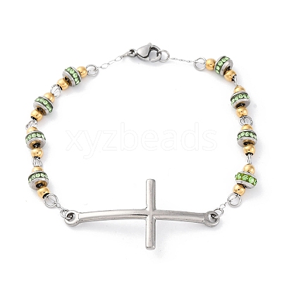 201 Stainless Steel Link Chain Bracelets BJEW-A032-01GP-01-1