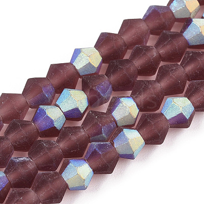 Imitate Austrian Crystal Bicone Frosted Glass Beads Strands EGLA-A039-T4mm-MB05-1