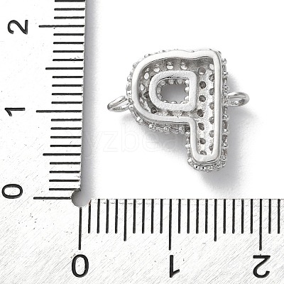 Brass Micro Pave Cubic Zirconia Letter Links KK-I717-04P-P-1