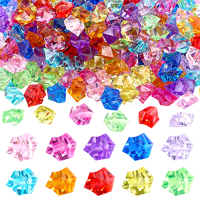 250Pcs 10 Colors Irregular-shape Acrylic Rhinestone DIY-PH0033-89-1