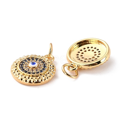 Brass Micro Pave Cubic Zirconia Pendants ZIRC-P092-010G-01-RS-1