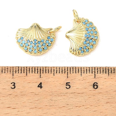 Brass Micro Pave Sky Blue Cubic Zirconia Charms CU-CBA6938-05G-07-1
