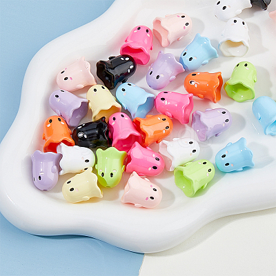 36Pcs 9 Colors Plastic Bead Cone KY-FH0001-38-1