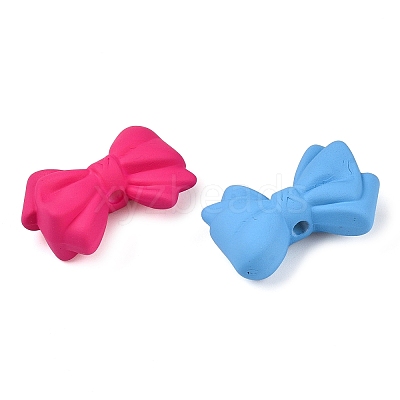 Rubberized Style Opaque Acrylic Beads OACR-N137-71-1