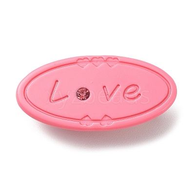 Oval with Word Love Resin Alligator Hair Clips PHAR-D015-01C-1