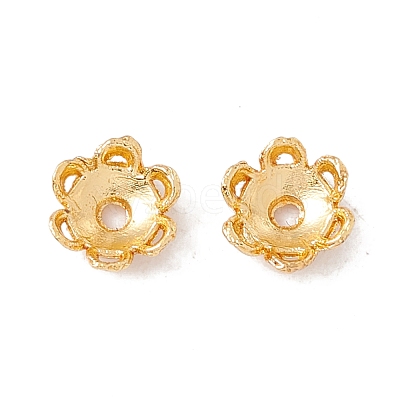 6-Petal Brass Bead Caps KK-A162-03G-1