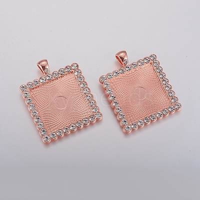 Alloy Pendant Cabochon Settings X-ALRI-TAC0001-05A-RG-1