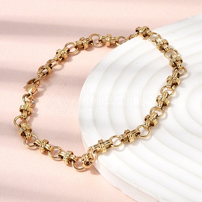 304 Stainless Steel Link Chain Bracelet & Necklace Jewelry Sets SJEW-L199-12G-1