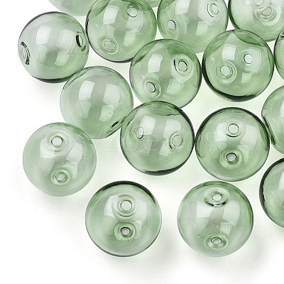 Transparent Blow High Borosilicate Glass Globe Beads LS-X-GLAA-T003-09D-1