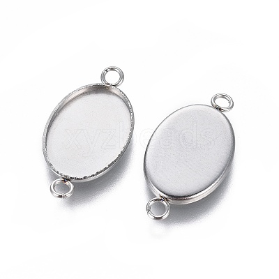 Non-Tarnish 304 Stainless Steel Cabochon Connector Settings STAS-H394-A-01P-1