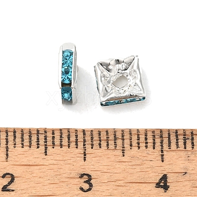 Brass Rhinestone Spacer Beads X-RSB072-13S-1