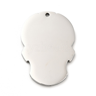Printed 201 Stainless Steel Sugar Skull Pendants STAS-E174-01P-05-1