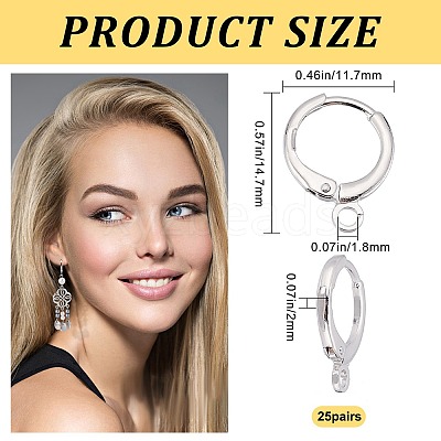 25Pairs Brass Huggie Hoop Earring Findings KK-CN0001-84-1