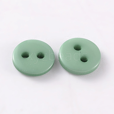 2-Hole Flat Round Resin Sewing Buttons for Costume Design BUTT-E119-28L-12-1