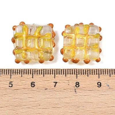 Handmade Gold Sand Lampwork Beads LAMP-L082-01B-1