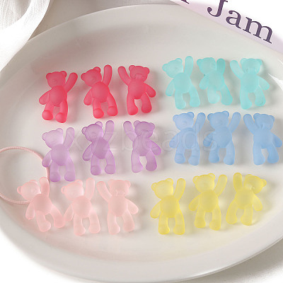 Rubberized Style Transparent Acrylic Beads OACR-K008-23-1