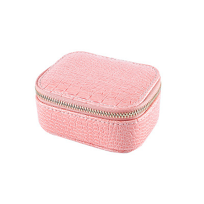 Rectangle PU Leather Jewelry Storage Zipper Boxes PAAG-PW0007-04B-1