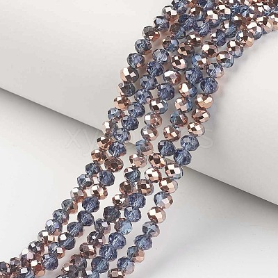 Electroplate Transparent Glass Beads Strands EGLA-A034-T3mm-N18-1