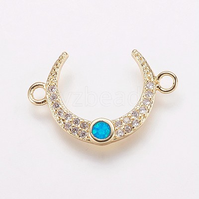 Brass Cubic Zirconia Links KK-P134-37G-1