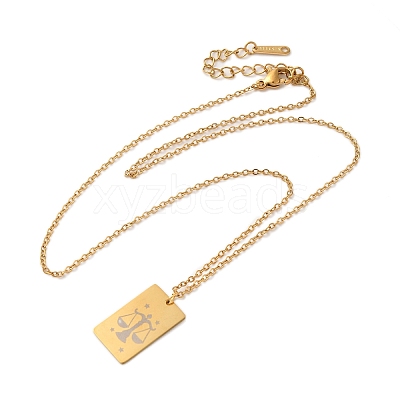 Golden 202 Stainless Steel Constellation Pendants Necklaces NJEW-K380-02G-02-1