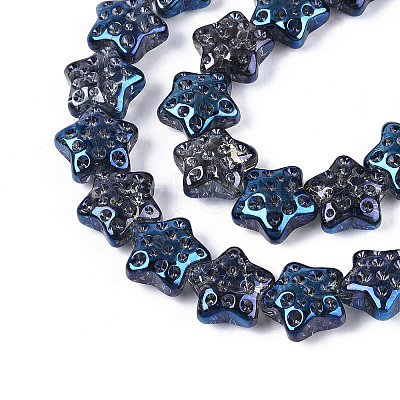 Electroplate Transparent Glass Beads Strands EGLA-N020-02G-1