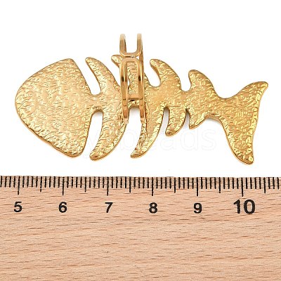 Textured 304 Stainless Steel Cuff Open Rings SA-CBA0F84-07G-1