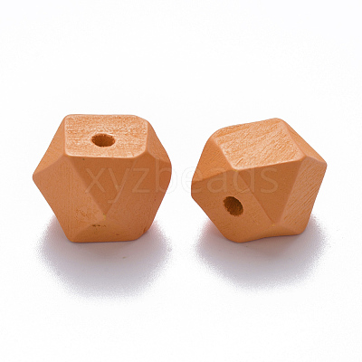 Painted Natural Wood Beads WOOD-Q040-020B-A06-1
