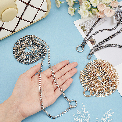 3Pcs 3 Colors Alloy Double Layer Chains for Jeans Pants FIND-WR0009-40-1