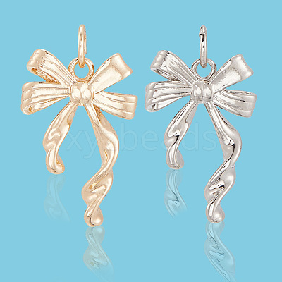 12Pcs 2 Colors Brass Pendants KK-BBC0020-25-1