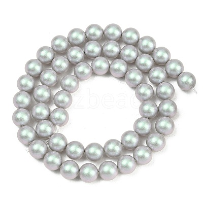 Frosted Glass Pearl Beads Strands GLAA-A044-08A-14-1