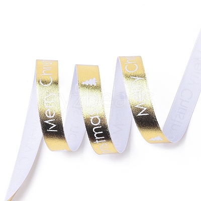 20 Yards Single Face Printed Polyester Satin Ribbon SRIB-P021-C01-1