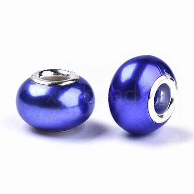Imitation Pearl Style Resin European Beads RPDL-T003-001C-1