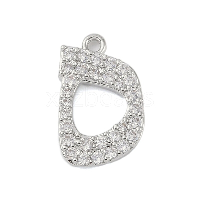 Rack Plating Brass Micro Pave Clear Cubic Zirconia Pendants KK-A224-03C-P-1