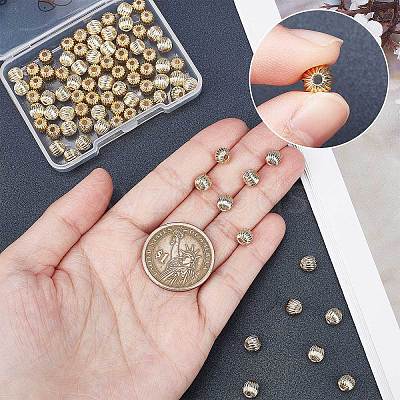 100Pcs Brass Grooved Beads KK-BBC0003-83-1